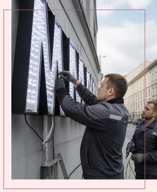 Изготовление и монтаж светодиодных LED вывесок в Беслане