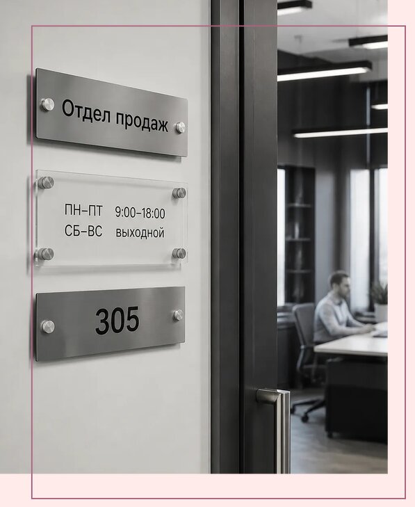Офисные таблички на дверь в Беслане по цене от 4962 р. | Аванза-Бсл